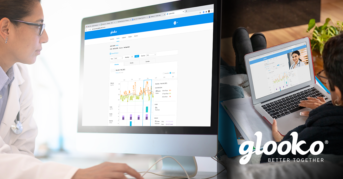 Healthcare provider and patient with diabetes using Glooko platform